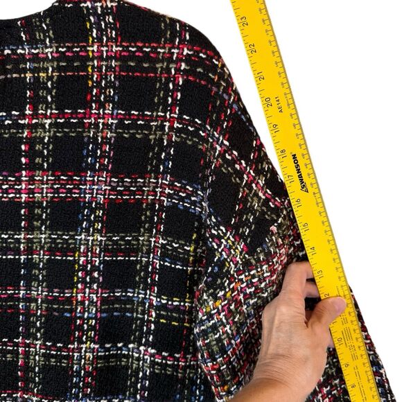 Zara Top Woman's Small Loose Fit Tweed‎ Top Fringe Multi-Color Boho Bell Sleeve - Picture 12 of 12